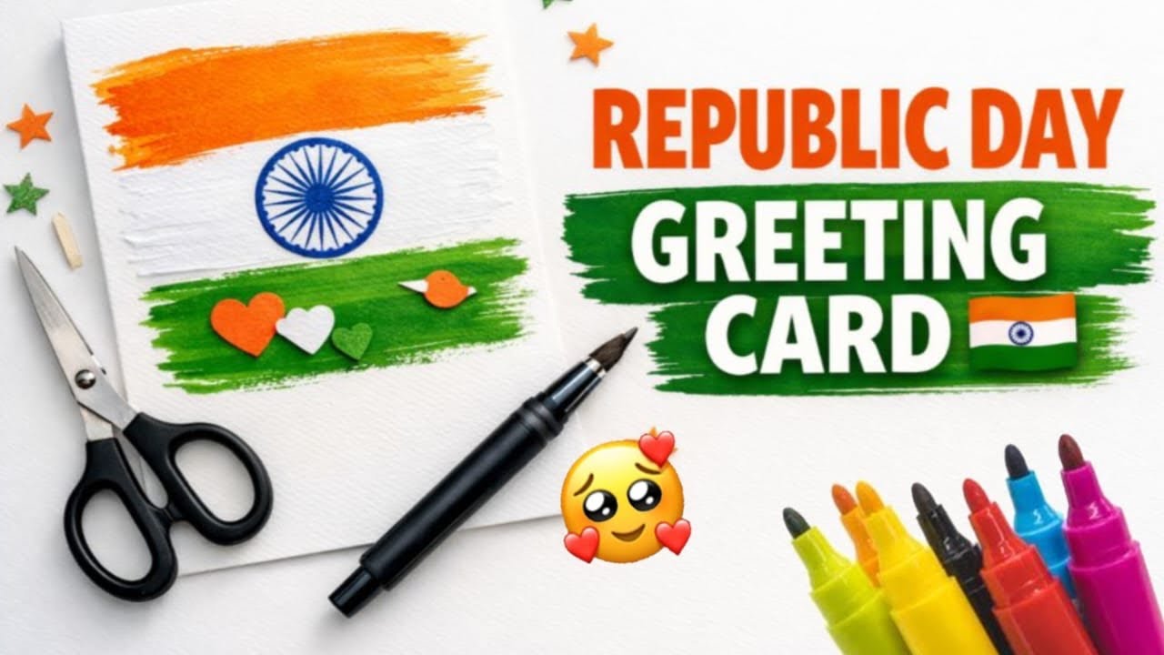 Открытка ко Дню Республики / Изготовление открытки к 26 января / Как сделать поздравительную откр...