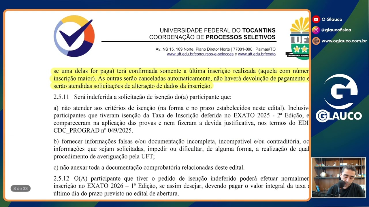 Exato 2026.1 - Edital comentado