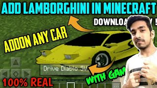 Download Car Mod In Minecraft || Addon Lamborghini in Minecraft || Cars Mods || Bonzer Gaming screenshot 2