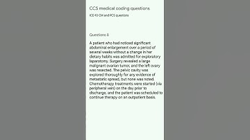 CCS medical coding questions no 8 for ICD 10 PCS and CM, cpt #cpc #ccs #medicalcoding #science
