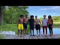 Columbus Crew U19 players Unwind at the Swimming Hole