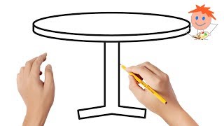 How to draw a round table | Easy drawings