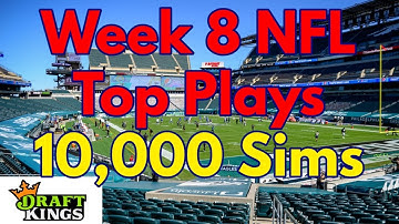 Top week 8 NFL Football DFS Plays based on 10,000 Simulations in Excel