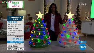 Mr Christmas Nostalgic 3 Blow Mold Christmas Tree wit