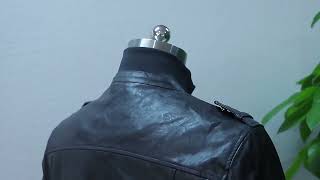 Men Leather Jacket with Cartoon Printing Lining – Soft Fake Leather Fashion 🧥 screenshot 2