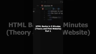 HTML Basics in 5 Minutes Part 1 #shorts