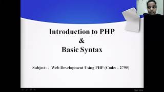 Introduction to PHP and its basic syntax (Web development using PHP)