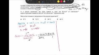 9701: enthalpy change of the neutralization