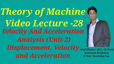 Velocity and Acceleration Analysis (Unit-2 ) Theory  of Machine Video Lecture -1(28)