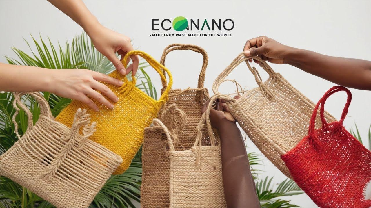 "EcoNano", a sustainable and 100 % natural bag from jute waste.