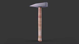 Steel hammer -  Low-poly 3D model