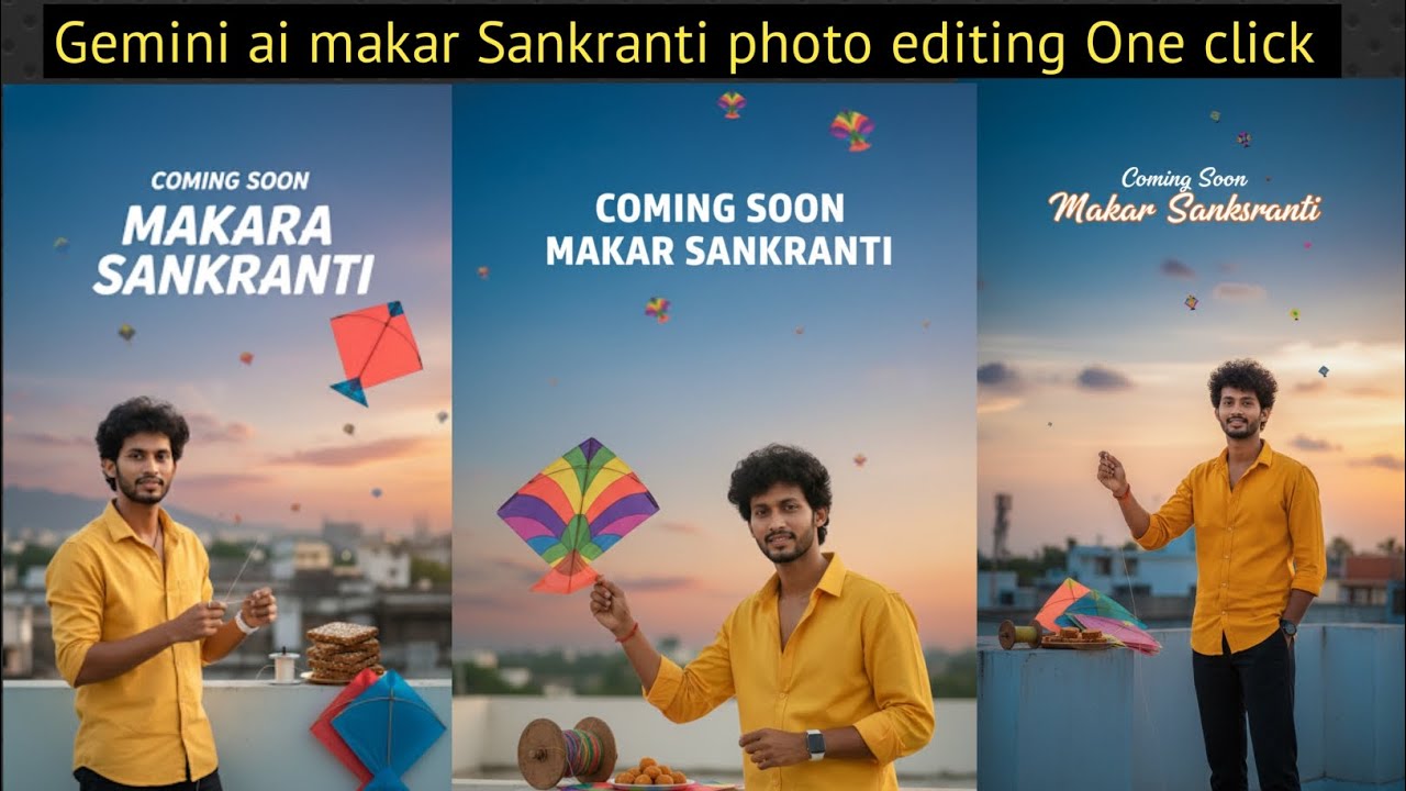 Gemini ai makar Sankranti photo editing One click me instagram viral image 