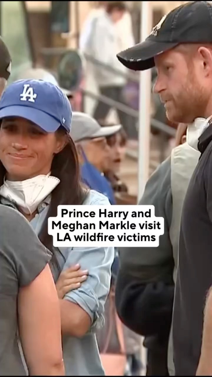 Prince Harry and Meghan Markle visit L.A. wildfire evacuees #shorts