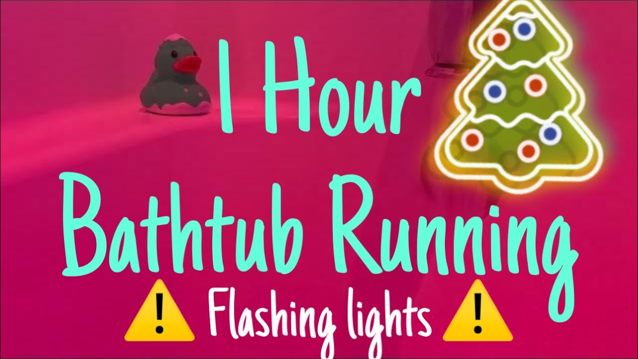 1 Hour Bathtub Running - Red and Green Flashing Lights - Winter Duck - Soothing Sounds for Sleep