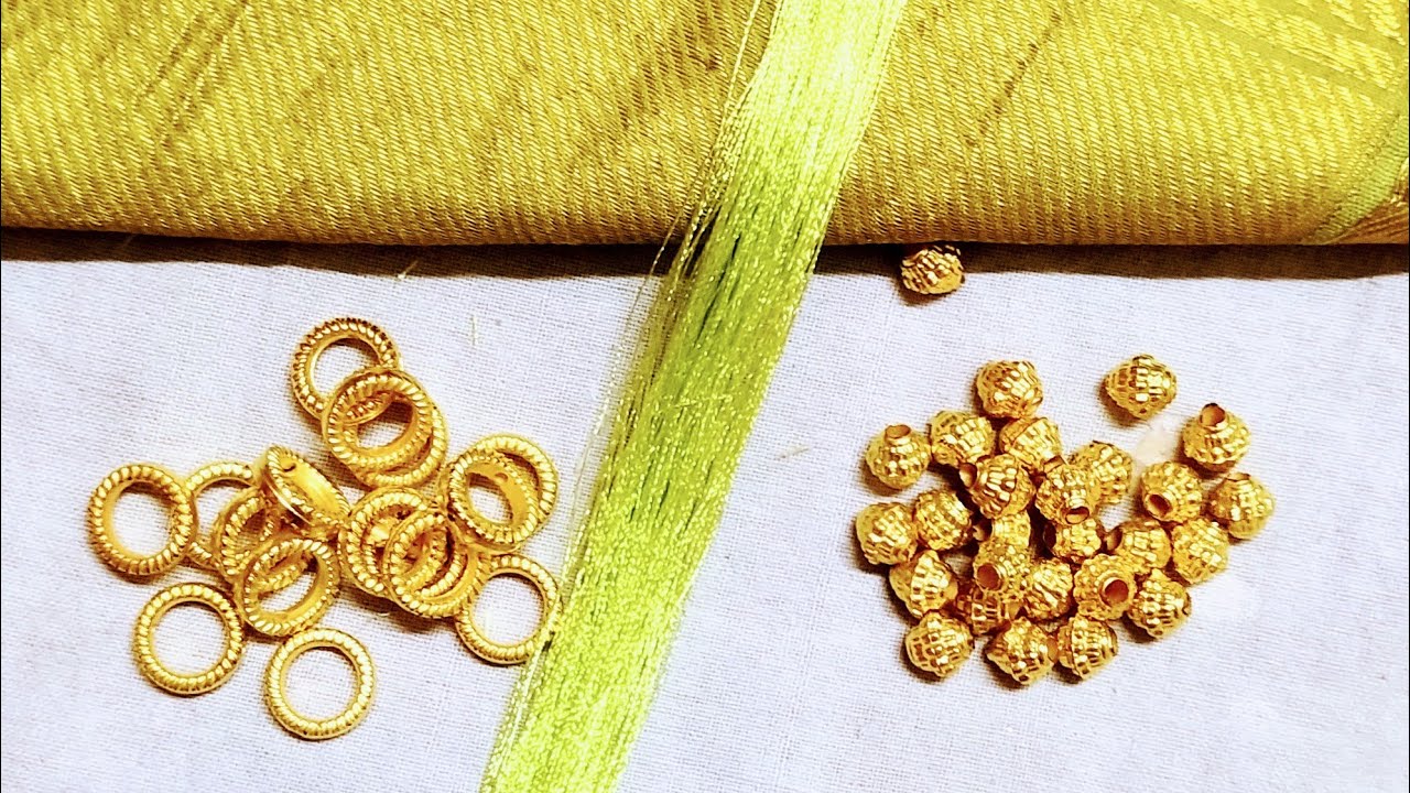 Saree Kuchu #327 Saree Kuchu New Grand Design With Beads For Beginners !! Saree Kuchu Simple Design