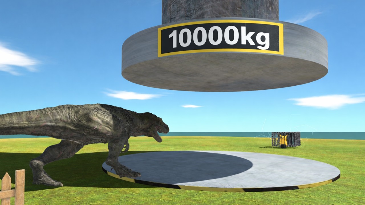 Escape the 10,000 Kg Hydraulic Press in ARBS - Animal Revolt Battle Simulator