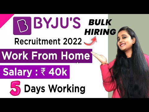 BYJU'S Work From Home Jobs | Fresher Jobs | Graduates | BYJU'S Recruitment 2022 | Latest Jobs 2022