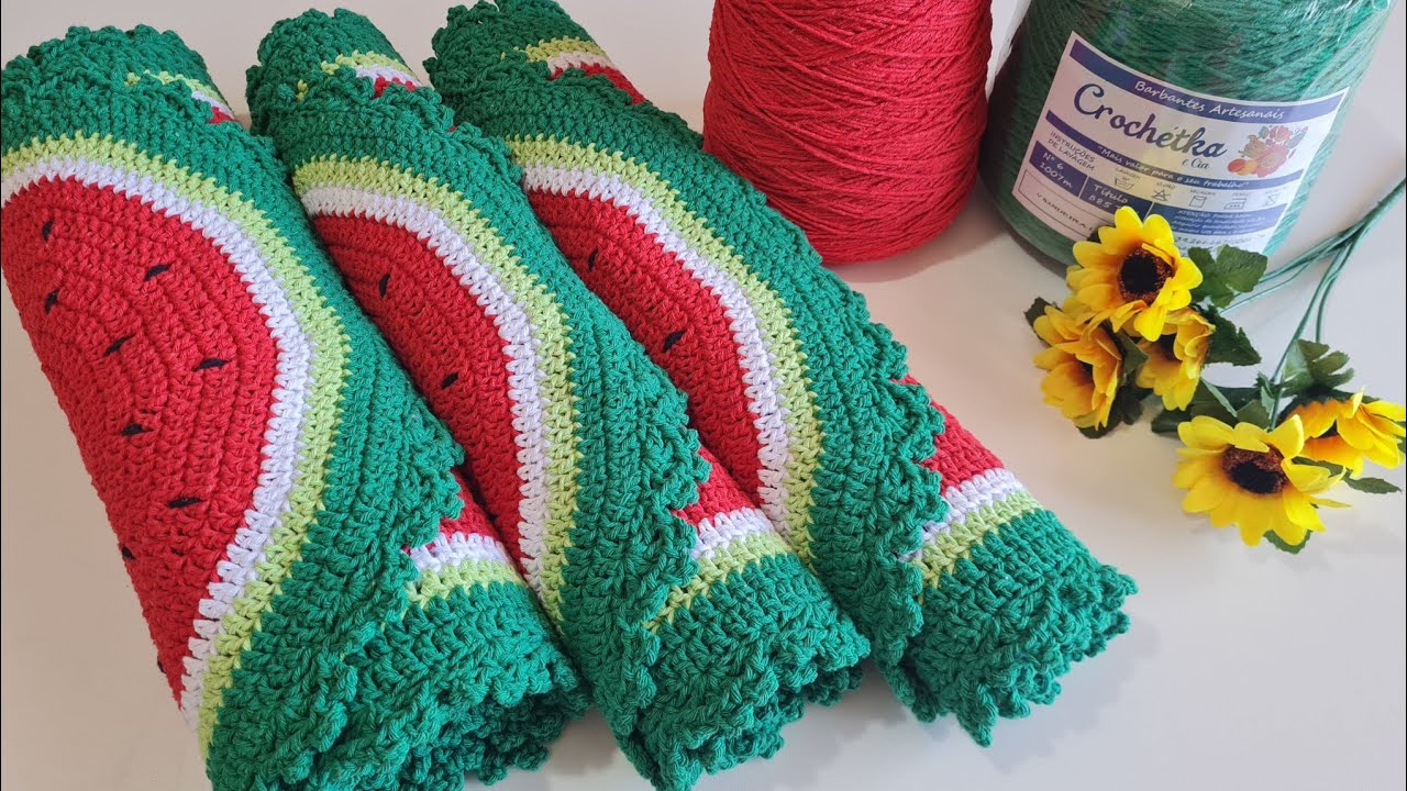 ESSA ENCOMENDA FICOU INCRÍVEL! | JOGO DE COZINHA GRANDE COM 3 PEÇAS | VLOG DE PRODUÇÃO EM CROCHÊ🍉🍉