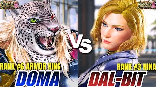 Tekken 8 - Doma (Armor King) vs Dal-Bit06 (Nina) | High Level FT3 Set