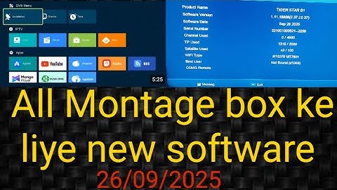 A6 A3 8181 2100pro 2100dlx All Montage box ke liye new software Funcam new menue luke main