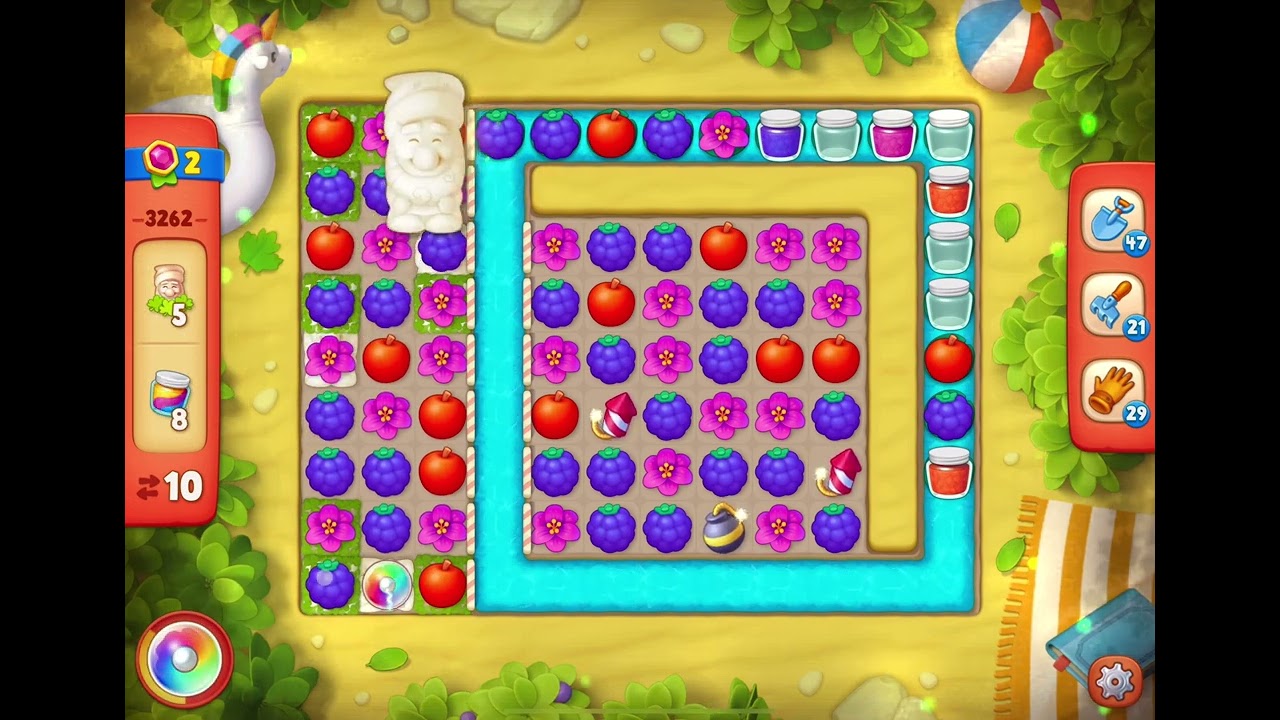 GardenScapes Level 3262 no boosters (19 moves)