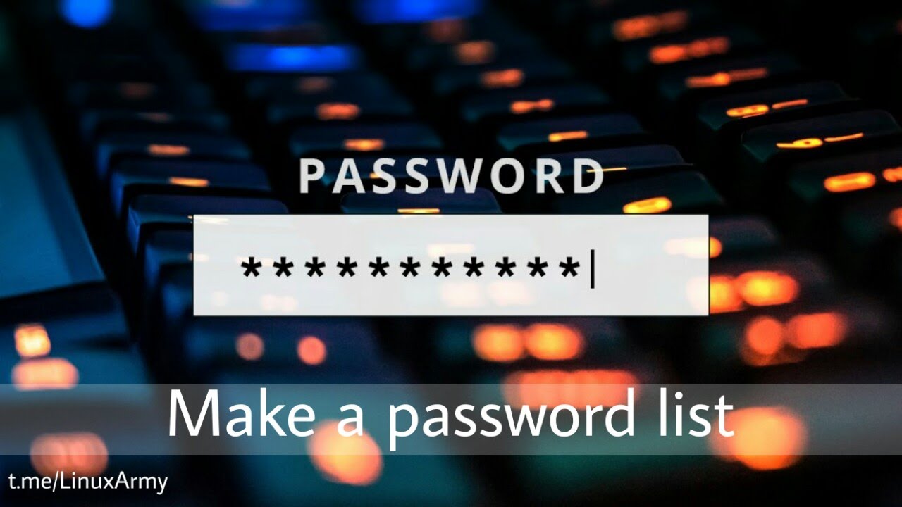 Make a password list with Windows - YouTube