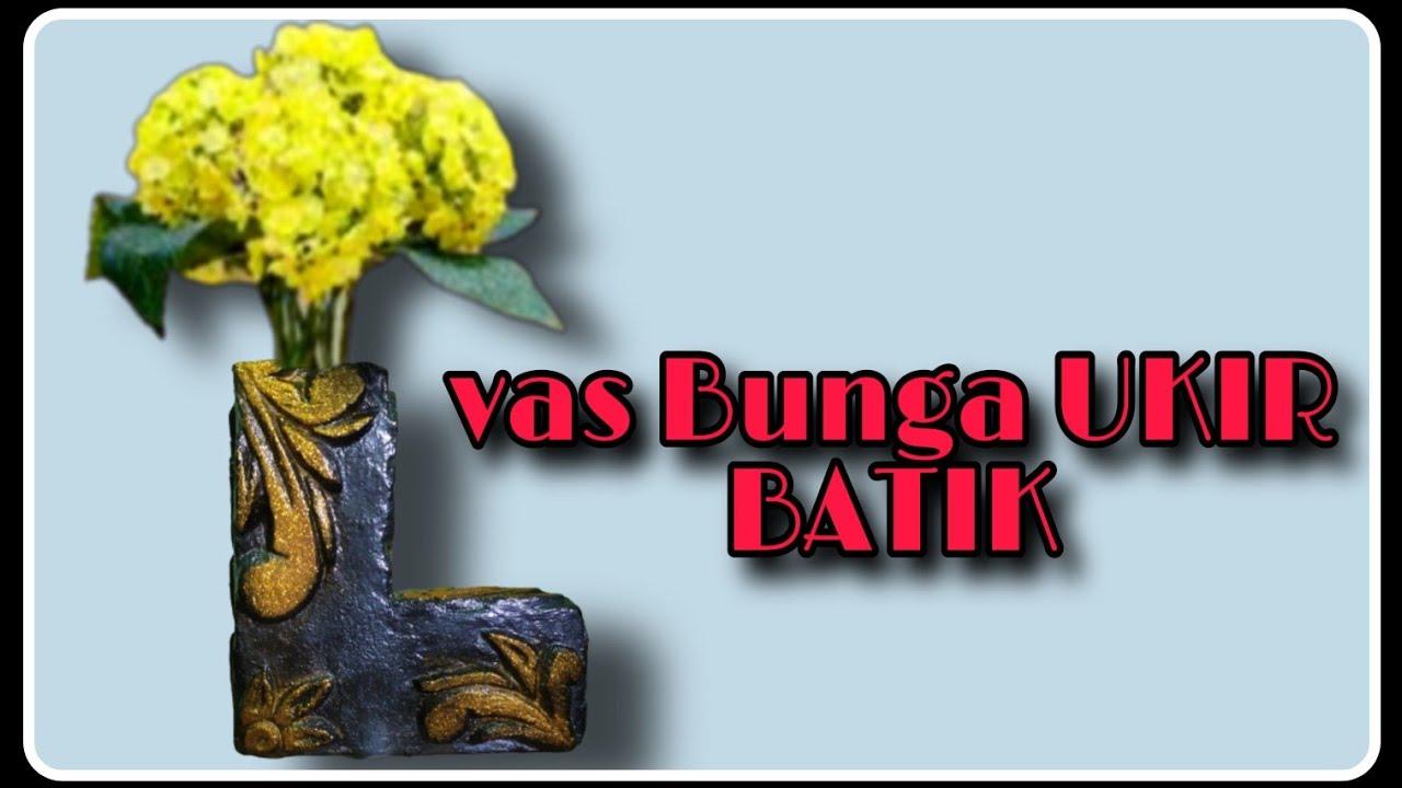 Membuat vas  bunga  dari semen dengan MOTIF BATIK Vas  