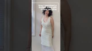 How I #upcycled a crinkle dress into a #sheer #dress with a new neckline! #diyclothes #sewinghacks