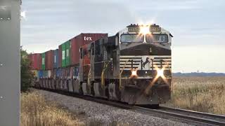 BNSF Barstow Sub NS units lead WB Stack train Sept  30, 2020