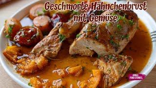 Gesunde Rezepte - Geschmorte Hähnchenbrust Mit Gemüse - Einfach Und Lecker