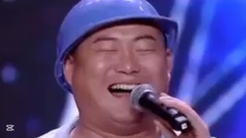 Chinese laughing man singing