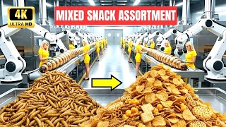 Inside Factory How 5,000,000 Mealworms Are Crushed Down To Make Mixed Snack Assortment