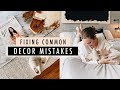 Fixing 5 Common DECOR MISTAKES // Bedroom Living Room Entryway & Office Updates