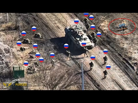 How Ukrainian FPV drone destroys entire BTR-82 convoy full of Russian troops in Kursk Oblast