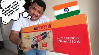 FORTE Angle Grinder Machine UNBOXING & (FULL REVIEW). EK BAAR TRY KARO.. #forte #anglegrinder #tools