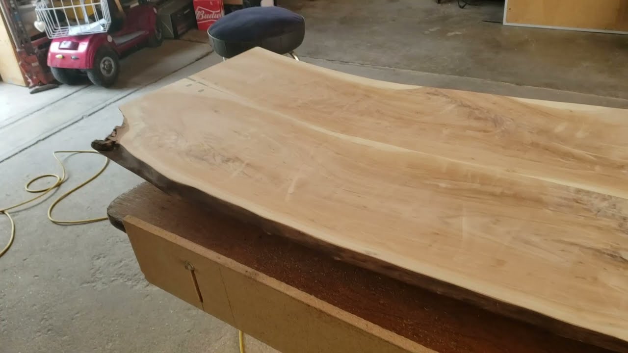 finishing the live edge willow table