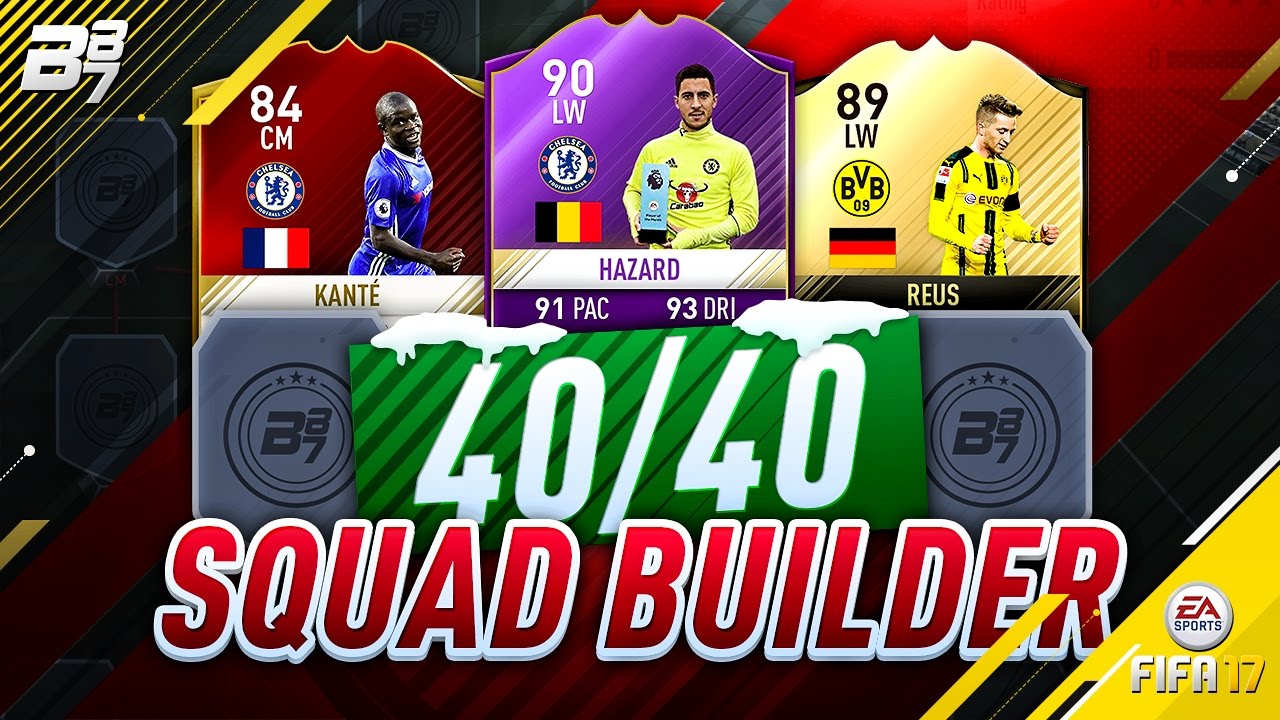 THE 40/40 FUT CHAMPIONS TEAM! w/ POTM HAZARD! | FIFA 17 ULTIMATE TEAM