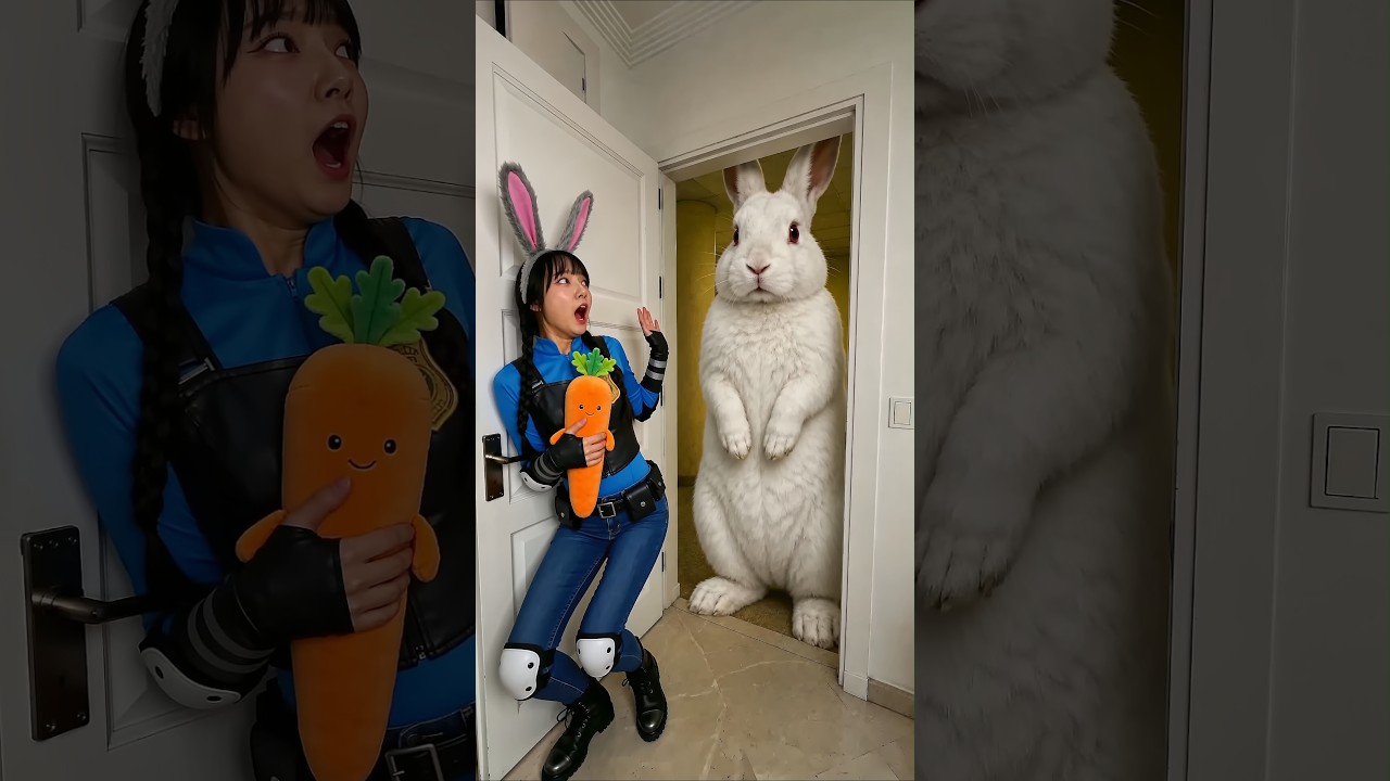 OMG! Can kkubi escape from the bunny?🐰