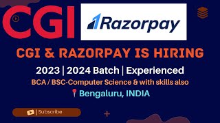 CGI & Razorpay Hiring 🔥 | Software Engineer & IT Engineer | Freshers & Experienced Jobs 💼skill layer