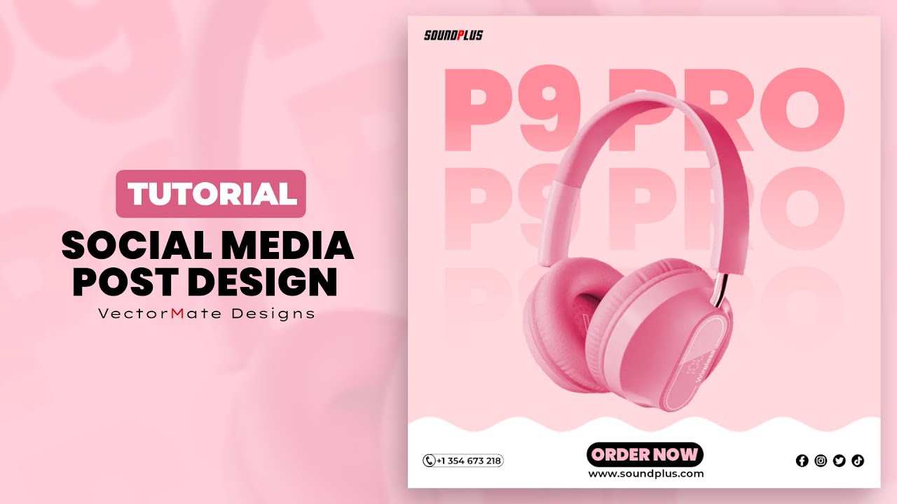 Headset Advertisement Social Media Post Design Tutorial | Gimp Tutorial | VectorMate