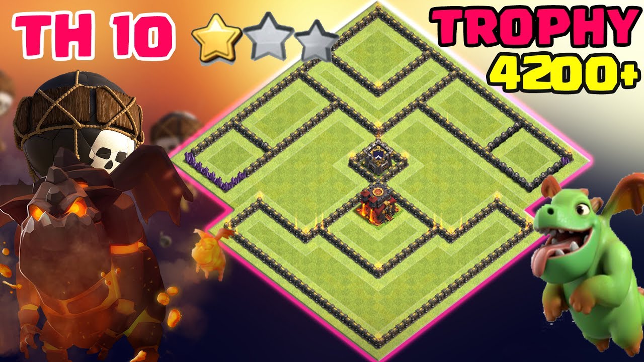 TH10 Trophy Base 2017 | Defense Layout For TITAN League | Anti Air & Ground | Clash Of Clans
