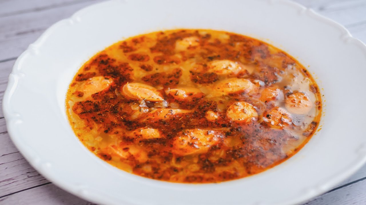 Суп с франкфуртскими колбасками (с субтитрами) – Видеорецепт | Рецепты от Агихд Немецки