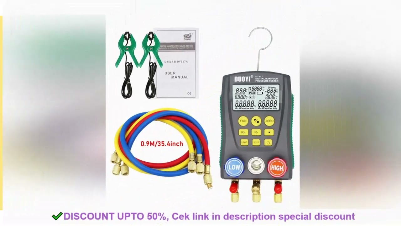 Digital refrigeration pressure gauge, air conditioning temperature detector, multi-function vacuum p