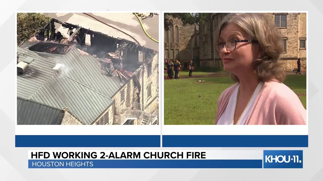 BREAKING: Houston Firefighters are working a 2-Alarm fire at St. Mark's United Church in The Heights