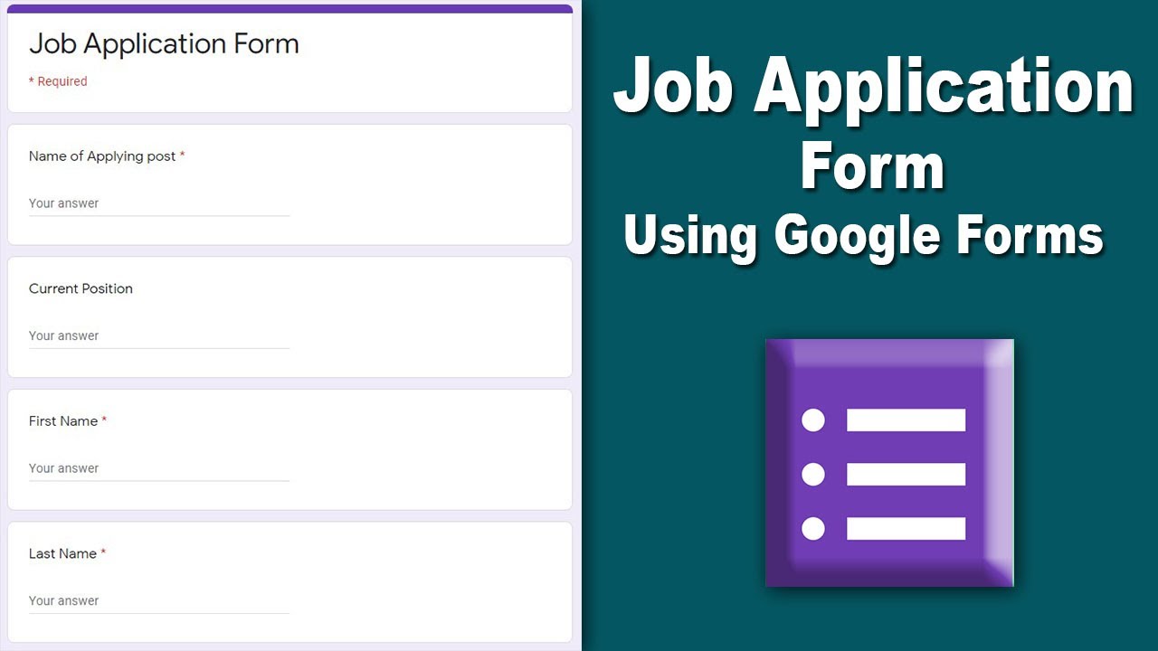 How To Make Job Application Form Using Google Forms Free YouTube