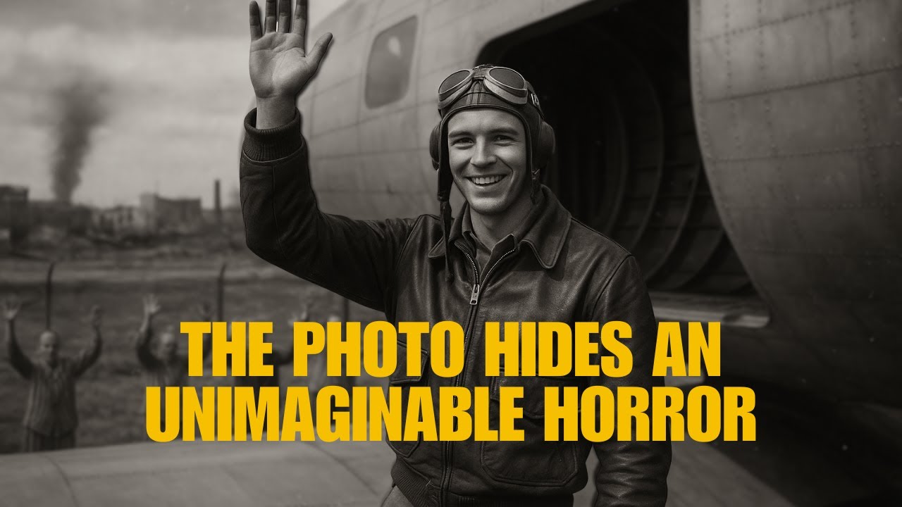 Пилот машет в камеру в 1945 году — то, что происходит за его спиной, шокирует всю команду.