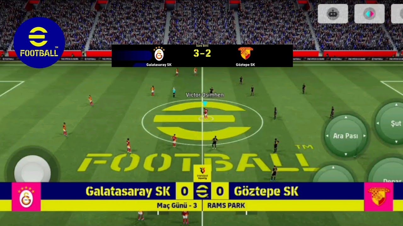 EFOOTBALL GAMEPLAY MOBİLE ( FUTBOL OYUNU  ) GÖZTEPE MAÇI