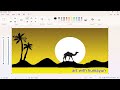 How to draw desert in ms paint | paint in computer| desert