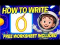 Learn to Write Number 0 - Interactive Writing Lesson + Free Worksheet (Coco + Super Simple Inspo)