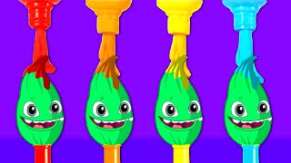 Magic Colors Rainbow! Learn with your friend Groovy The Martian Cartoon \& Nursery Rhymes for kids